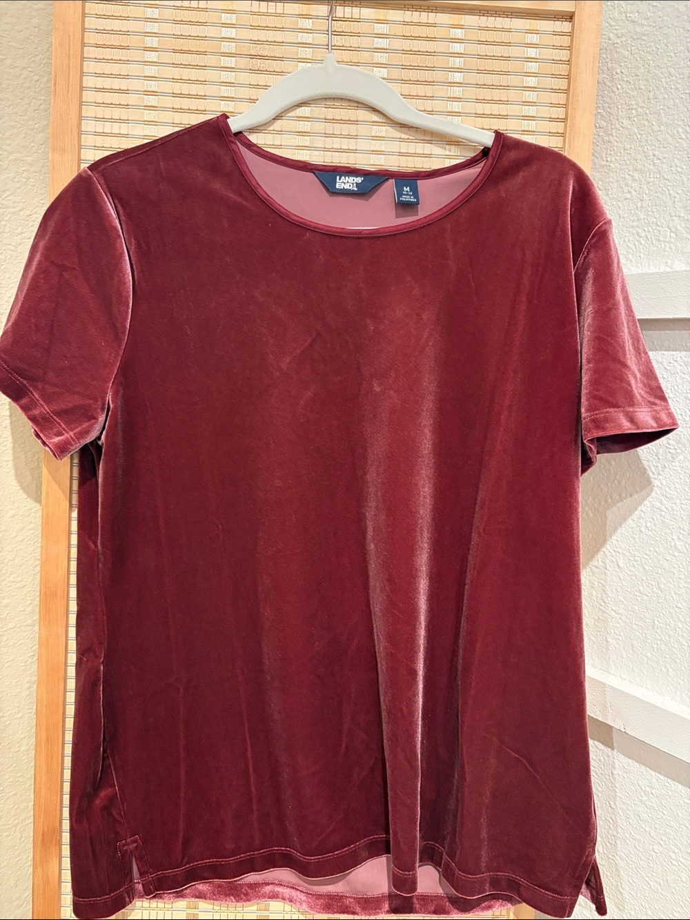 NWOT Lands End velvet crew neck